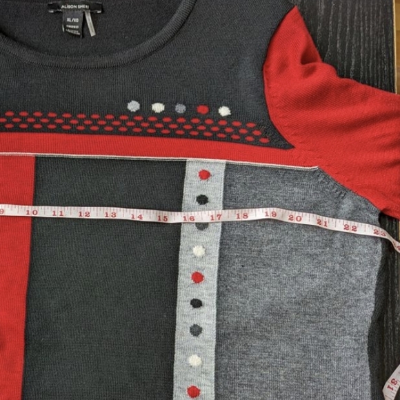 Alison Sheri knitted top black/red block XL - Picture 3 of 7